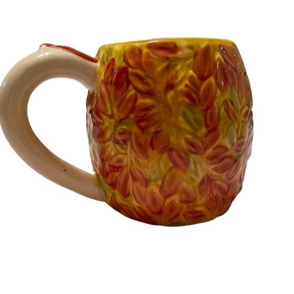 Pier 1 hedgehog handpainted dolomite mug nature animal cute morning tea coffee